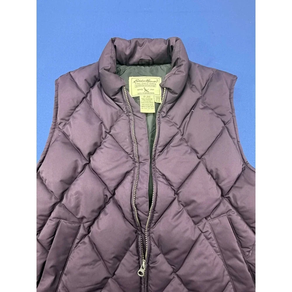 Vintage‎ Eddie Bauer Women Goose Down Puffer Vest Purple Sz Petite Small